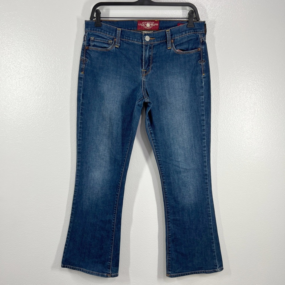 Lucky Brand Sofia Bootcut Jeans Dark Wash Denim Ankle Size 8/29 Stretch Everyday
